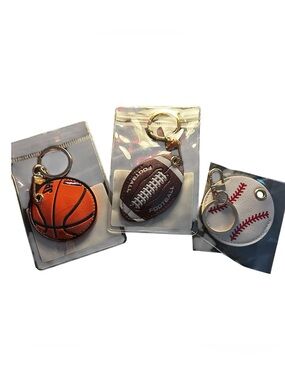 Air Tag Holders /  Keychain Set - Basketball, Football, Baseball. Very Sturdy